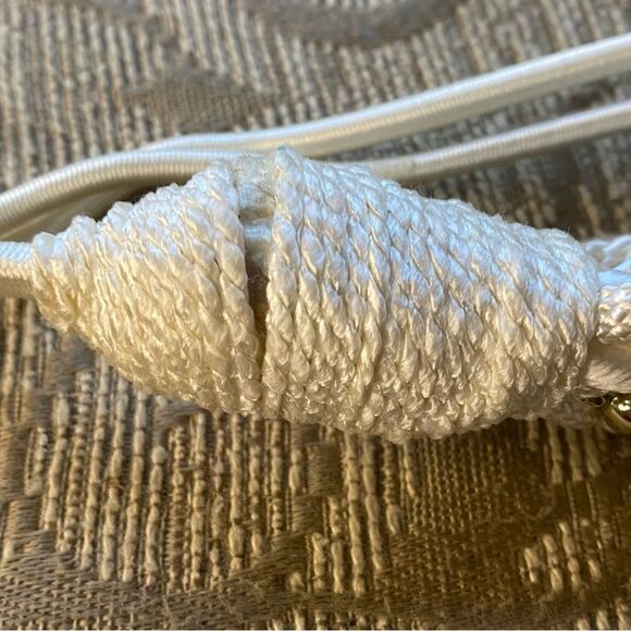 Vintage 80's rope braided belt L/XL Cream Tan Gold Size Large - Picture 4 of 5